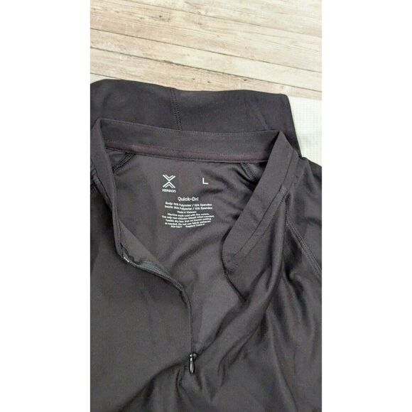Xersion Womens L Black White Activewear Top Quick-Dri 1/4 Zip Short Sleeve New - Picture 8 of 11